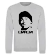 Свитшот Eminem face Серый меланж фото