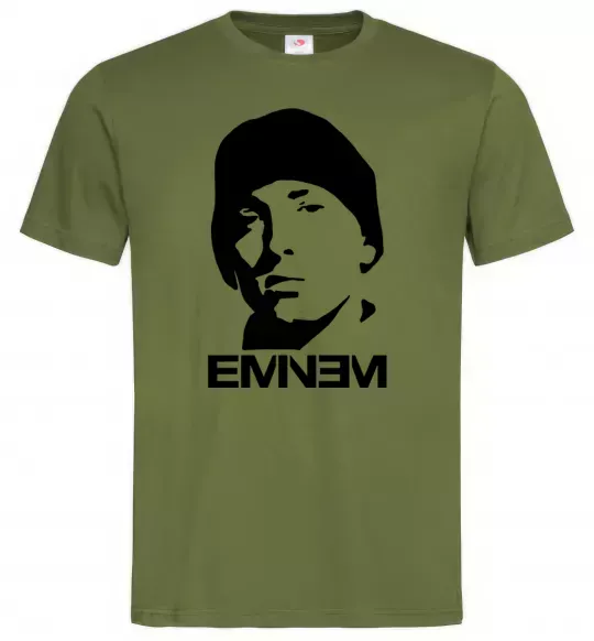 Чоловіча футболка Eminem face Оливковий фото
