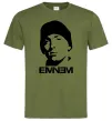 Чоловіча футболка Eminem face Оливковий фото
