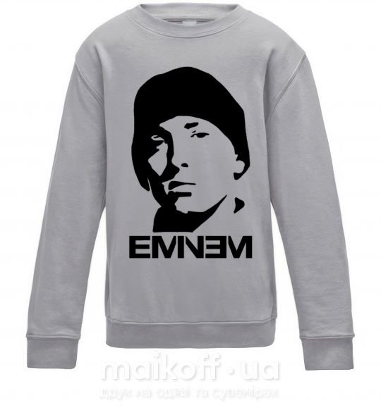 Дитячий світшот Eminem face Сірий меланж фото