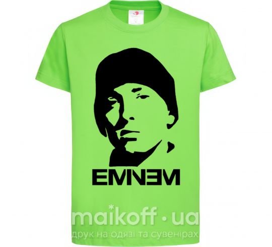 Детская футболка Eminem face Лаймовый фото