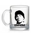 Чашка стеклянная Eminem face Прозрачный фото