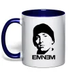 Чашка с цветной ручкой Eminem face Глубокий темно-синий фото