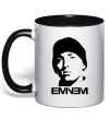 Чашка с цветной ручкой Eminem face Черный фото