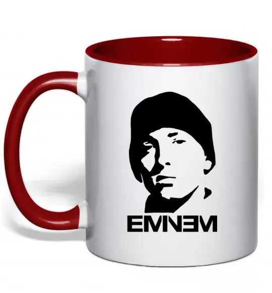 Чашка с цветной ручкой Eminem face Красный фото