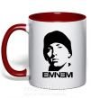 Чашка з кольоровою ручкою Eminem face Червоний фото