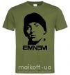 Мужская футболка Eminem face Оливковый фото