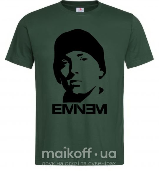 Мужская футболка Eminem face Темно-зеленый фото