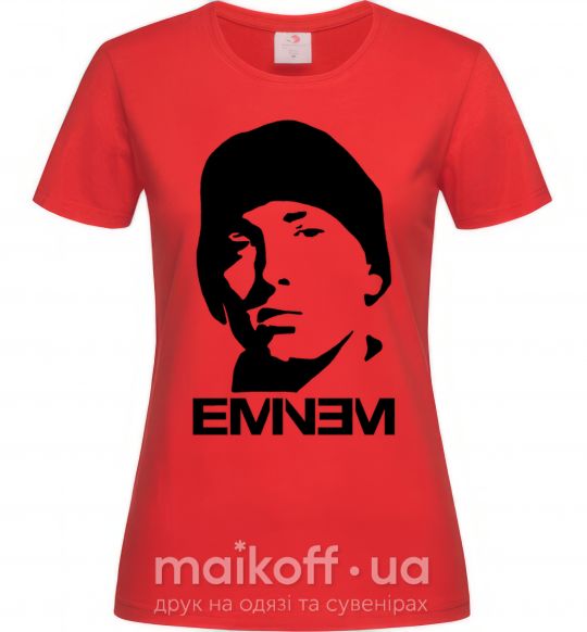 Женская футболка Eminem face Красный фото