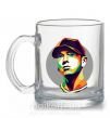 Чашка стеклянная Eminem color face Прозрачный фото