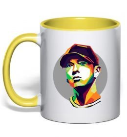 Чашка с цветной ручкой Eminem color face