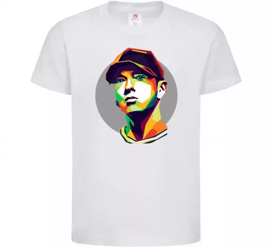 Детская футболка Eminem color face Белый фото