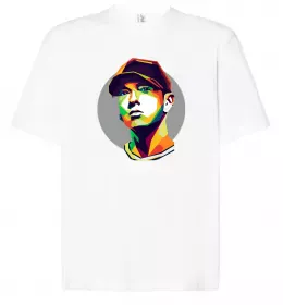 Футболка Оверсайз Eminem чорно-білий Белый фото