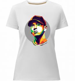 Жіноча преміум футболка Eminem color face