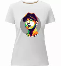 Женская премиум футболка Slim shady Черный фото