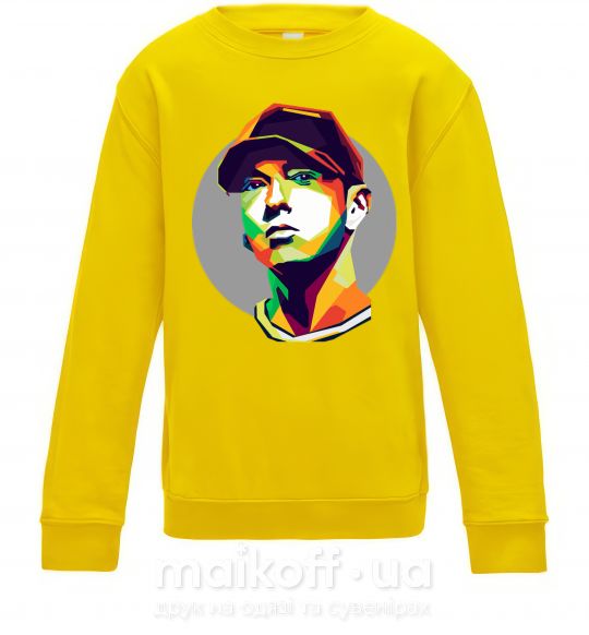 Детский Свитшот Eminem color face Солнечно желтый фото