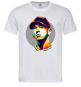 Мужская футболка Eminem color face Белый фото