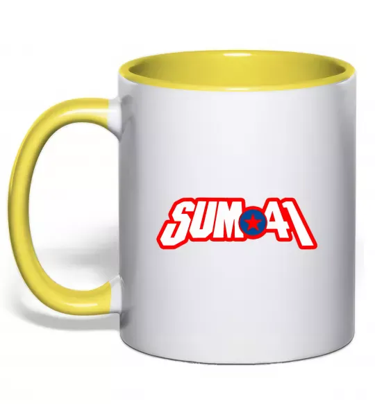Чашка з кольоровою ручкою Sum 41 logo Сонячно жовтий фото