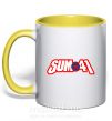 Чашка с цветной ручкой Sum 41 logo Солнечно желтый фото