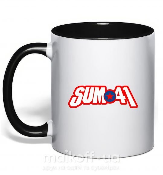 Чашка с цветной ручкой Sum 41 logo Черный фото