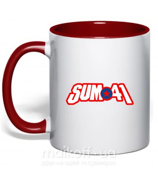 Чашка з кольоровою ручкою Sum 41 logo Червоний фото