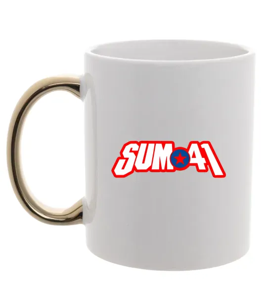 Чашка з кольоровою ручкою Sum 41 logo Золото фото