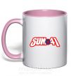Чашка с цветной ручкой Sum 41 logo Нежно розовый фото