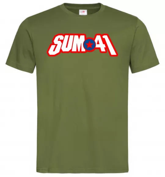 Мужская футболка Sum 41 logo Оливковый фото