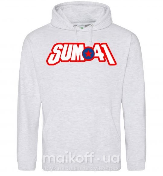 Мужская толстовка (худи) Sum 41 logo Серый меланж фото