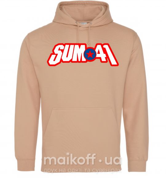 Мужская толстовка (худи) Sum 41 logo Песочный фото