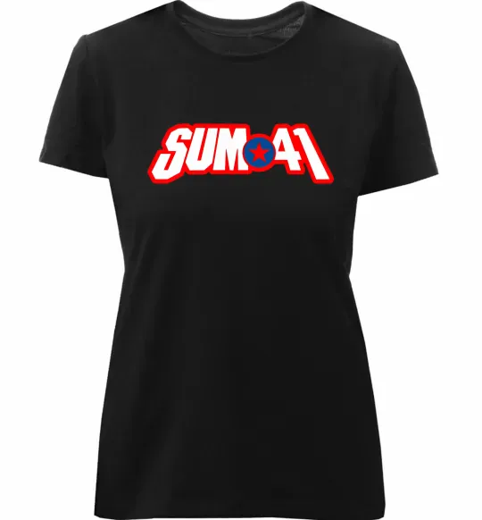 Женская премиум футболка Sum 41 logo Черный фото