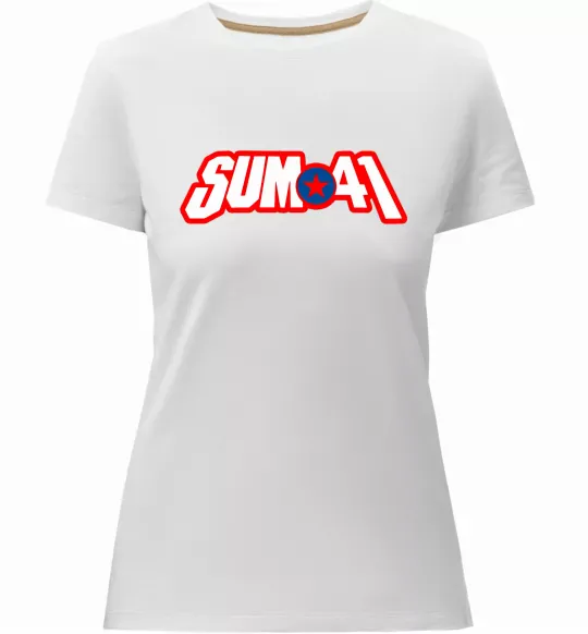 Женская премиум футболка Sum 41 logo Белый фото