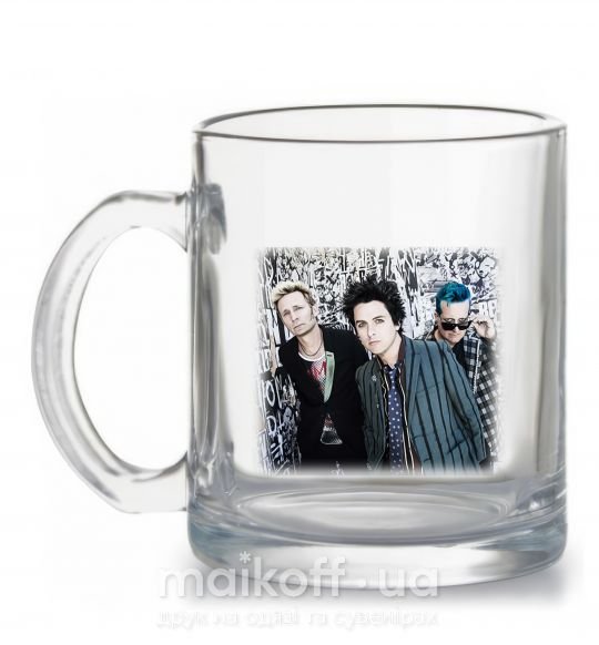 Чашка стеклянная Green Day group Прозрачный фото