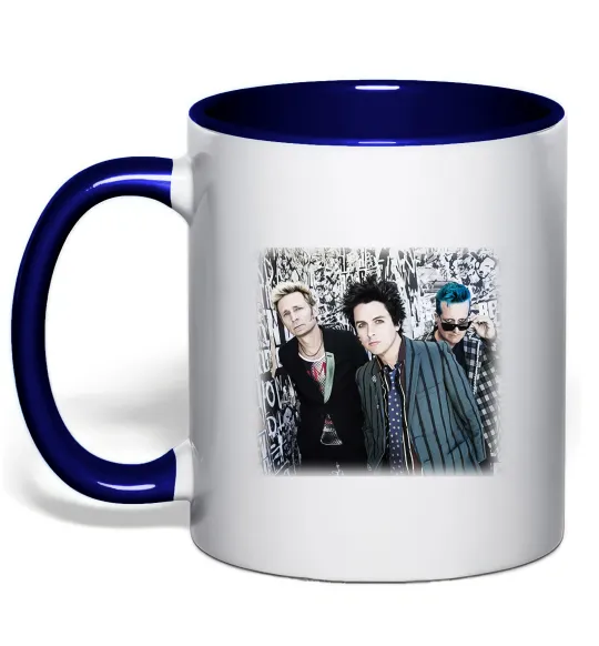 Чашка с цветной ручкой Green Day group Глубокий темно-синий фото