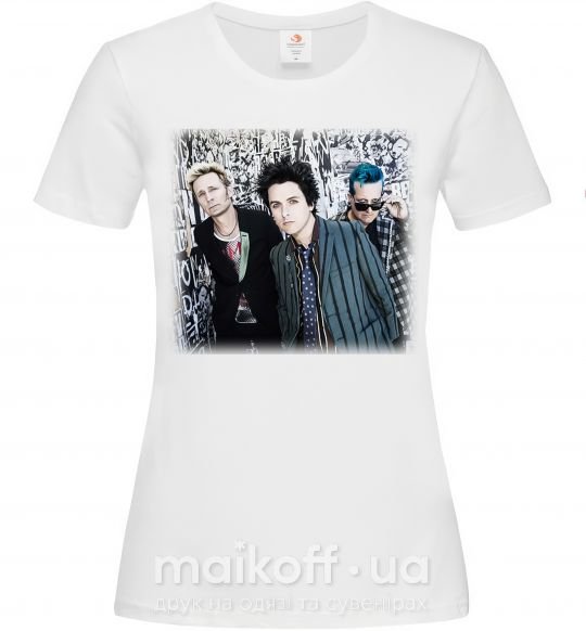 Женская футболка Green Day group Белый фото