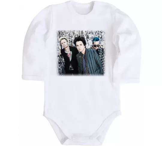 Детский боди Green Day group Белый фото