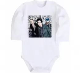 Дитячий бодік Green Day group Білий фото