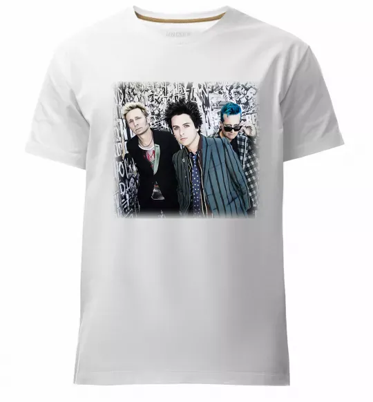 Чоловіча преміум футболка Green Day group Білий фото