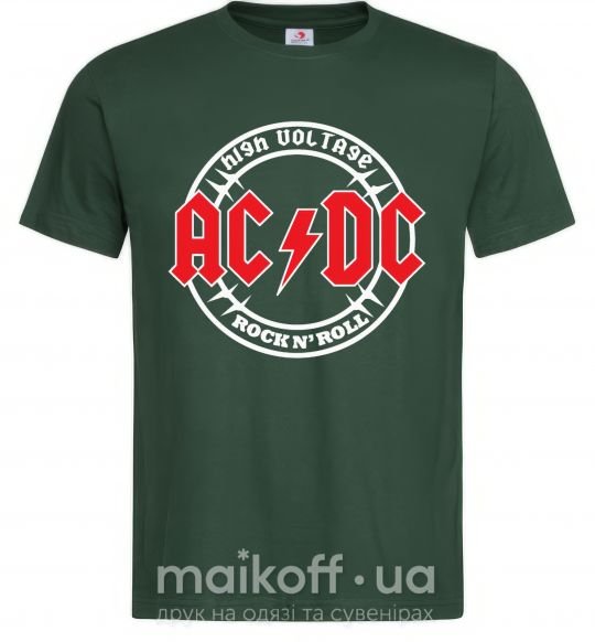 Мужская футболка AC_DC high voltage Темно-зеленый фото