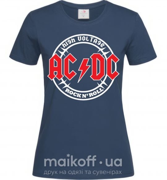 Жіноча футболка AC_DC high voltage Темно-синій фото