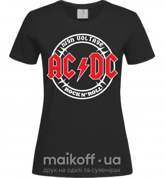Жіноча футболка AC_DC high voltage Чорний фото