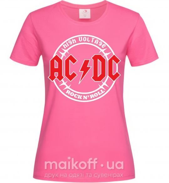 Женская футболка AC_DC high voltage Ярко-розовый фото