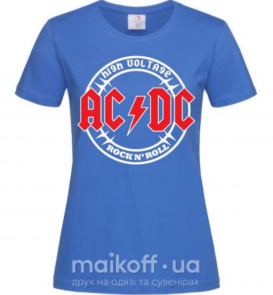 Жіноча футболка AC_DC high voltage Яскраво-синій фото