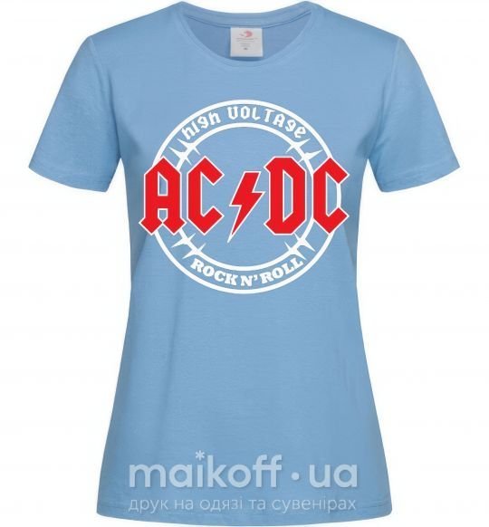 Женская футболка AC_DC high voltage Голубой фото