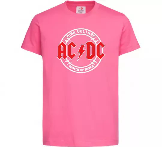 Детская футболка AC_DC high voltage Ярко-розовый фото