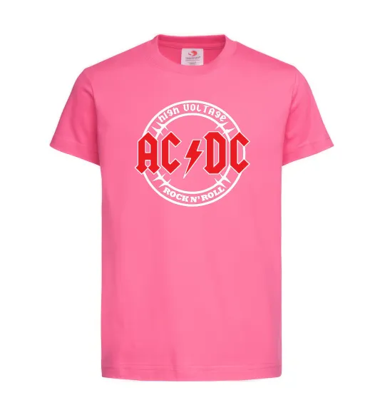 Дитяча футболка AC_DC high voltage Яскраво-рожевий фото
