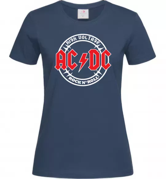 Женская футболка AC_DC high voltage Темно-синий фото