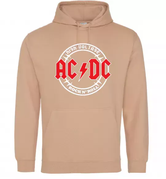 Чоловіча толстовка (худі) AC_DC high voltage Пісочний фото