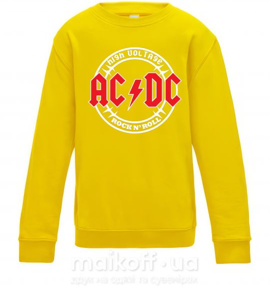 Детский Свитшот AC_DC high voltage Солнечно желтый фото
