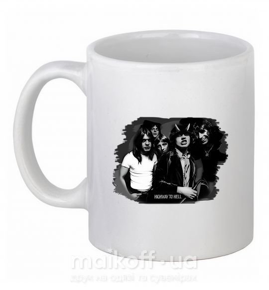 Чашка керамічна AC DC Band Білий фото
